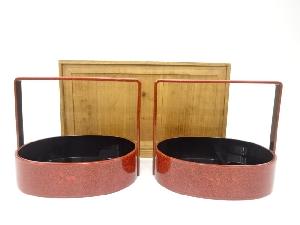 漆塗　鳥唐草　手付莨盆